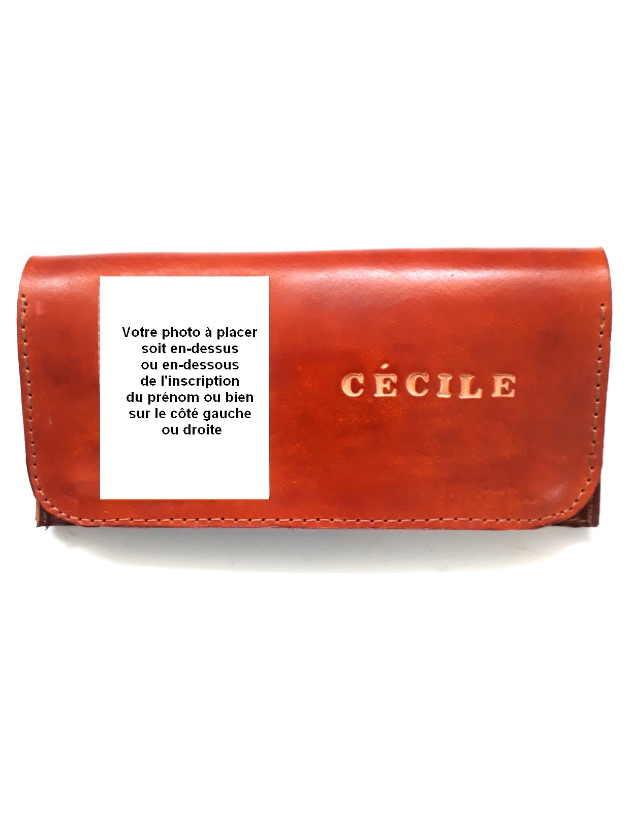 Leather tobacco pouch personalized to your photo