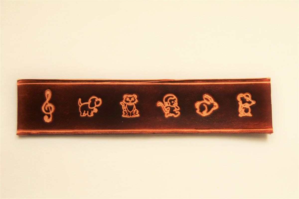 engraved leather name bracelet 