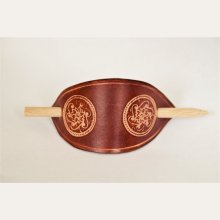 oval shaped leather hair clip